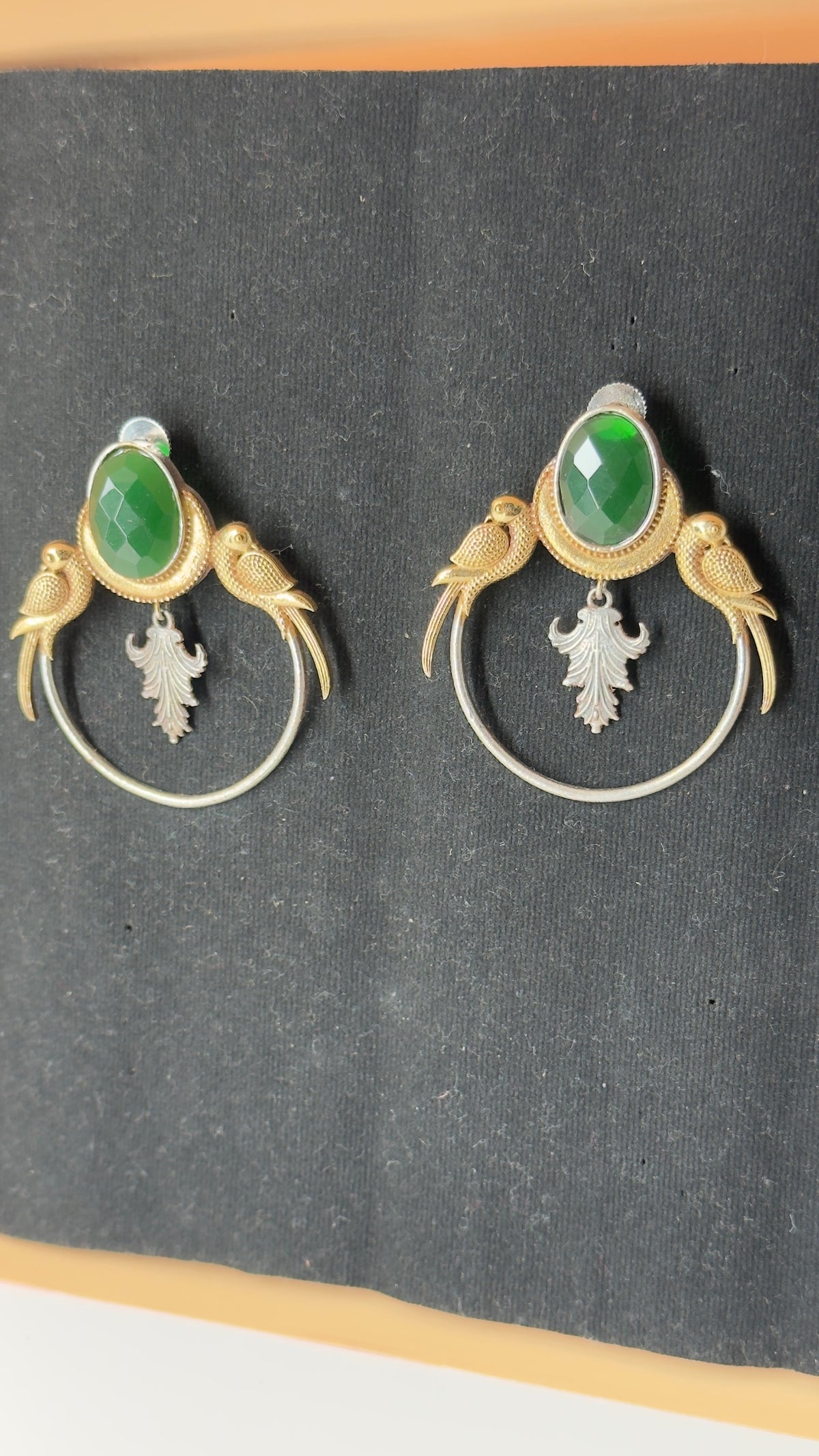Mayuri Green Peacock Earrings - Eksundar