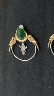 Mayuri Green Peacock Earrings - Eksundar