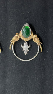 Mayuri Green Peacock Earrings - Eksundar