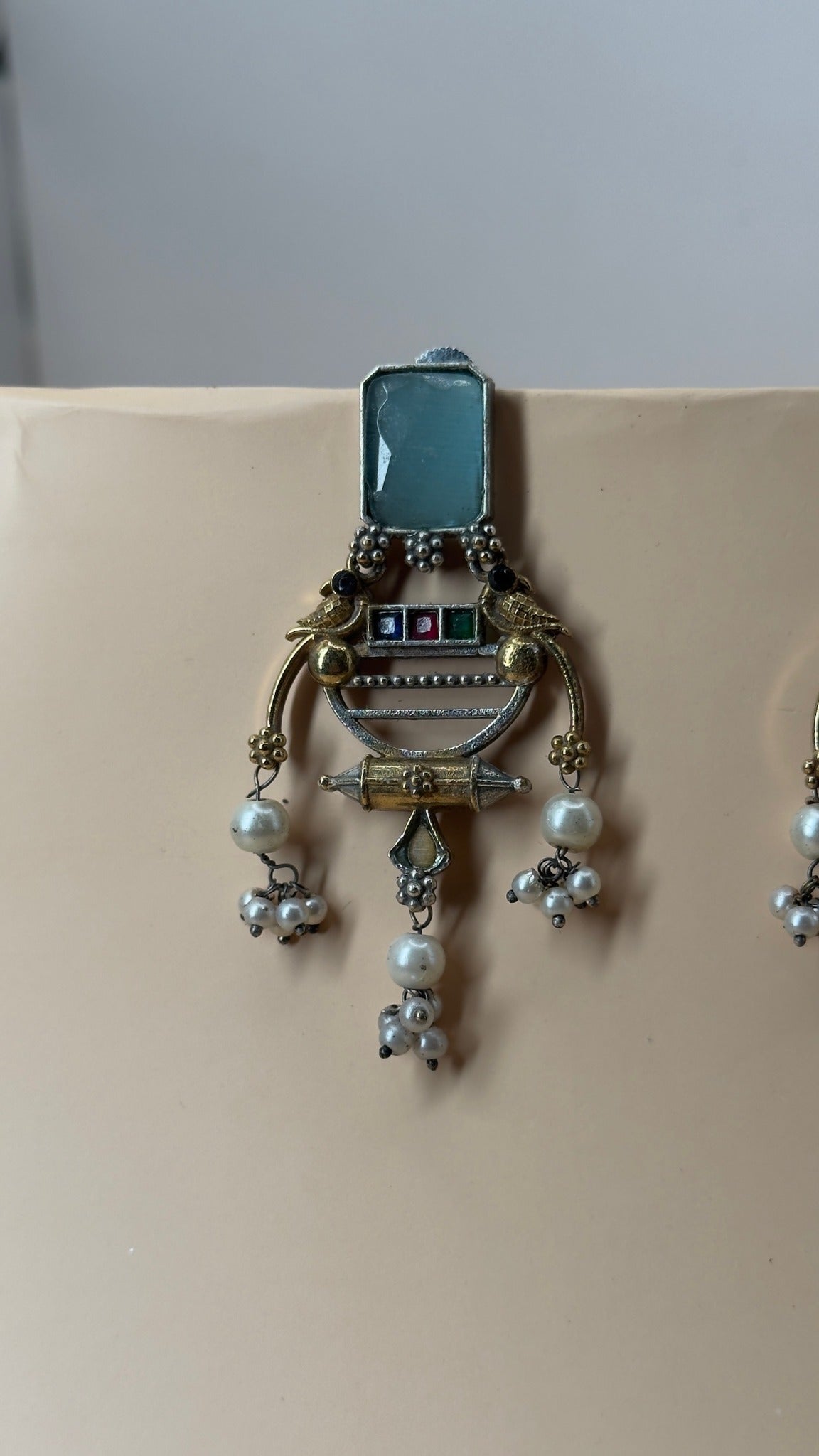 Zoya Blue Pearl Heritage Earrings - Eksundar