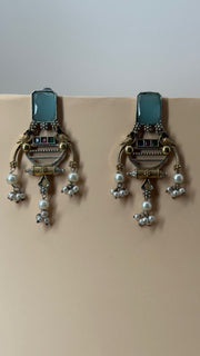 Zoya Blue Pearl Heritage Earrings - Eksundar