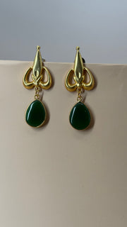 Trisha Green Trident Drop Earrings - Eksundar