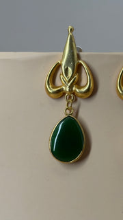 Trisha Green Trident Drop Earrings - Eksundar