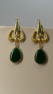 Trisha Green Trident Drop Earrings - Eksundar