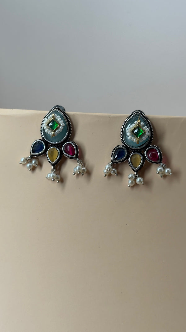 Aaradhya Multicolour Teardrop Earrings - Eksundar
