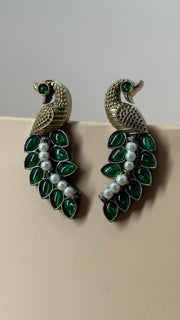Morika Peacock Green Earrings - Eksundar