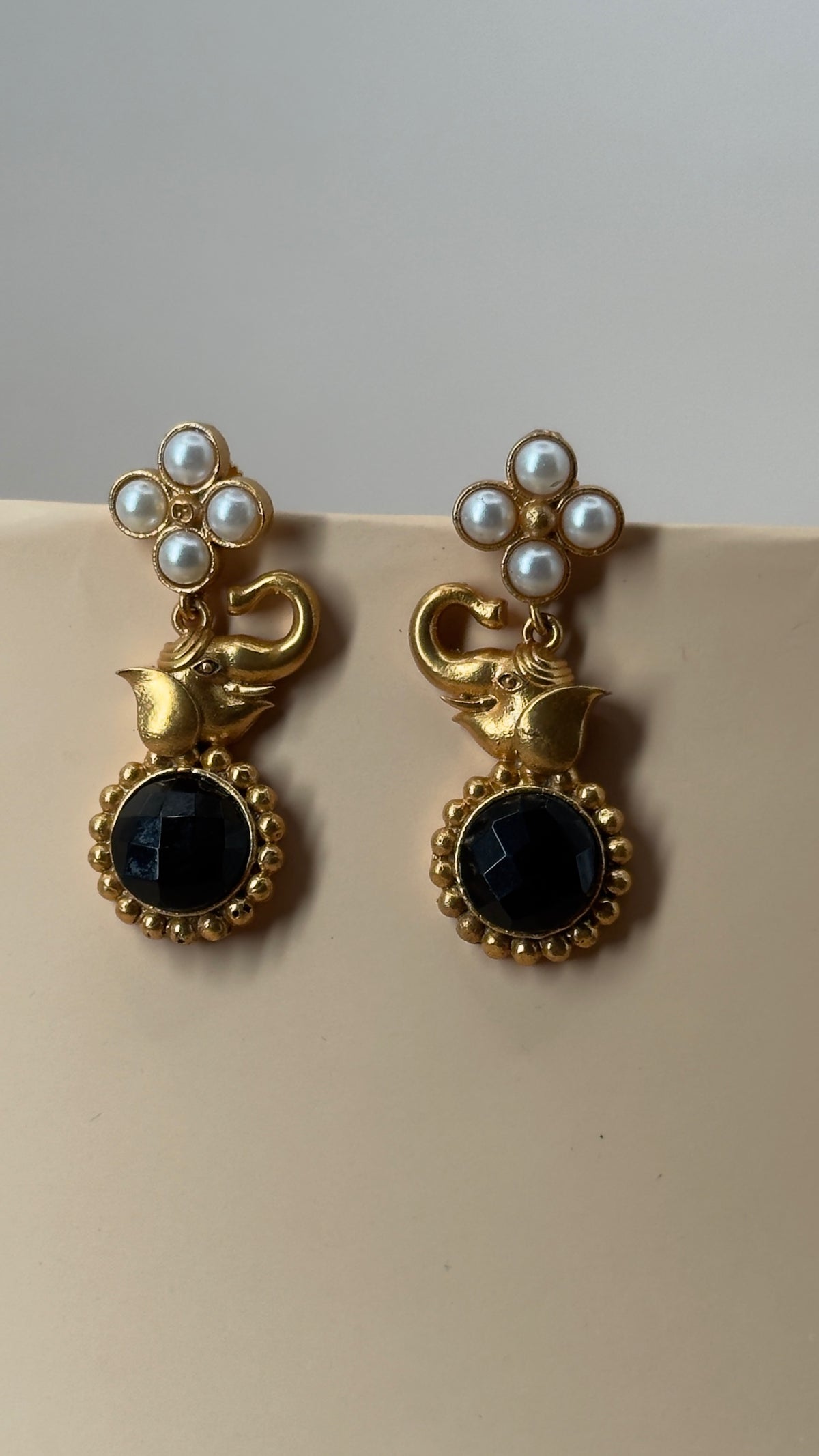 Kesar Black Pearl Peacock Earrings - Eksundar