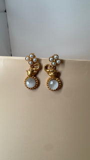 Kesar Black Pearl Peacock Earrings - Eksundar
