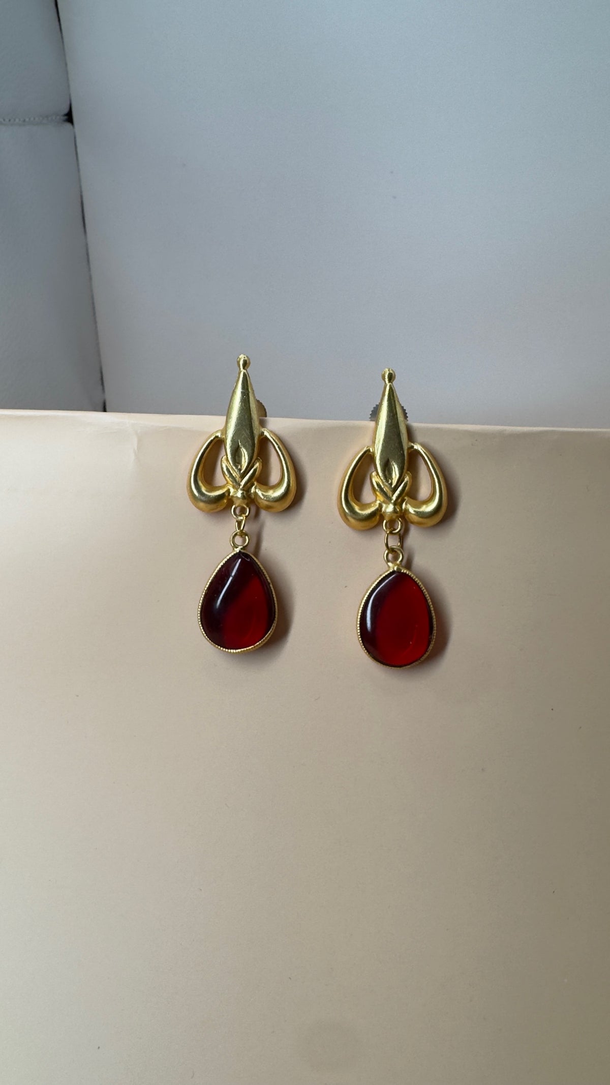 Harita Ruby Trident Earrings - Eksundar
