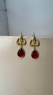 Harita Ruby Trident Earrings - Eksundar