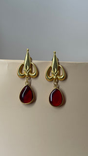 Harita Ruby Trident Earrings - Eksundar
