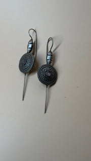 Dhara Long Oxidised Earrings - Eksundar