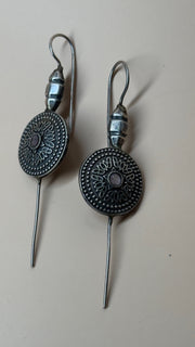 Dhara Long Oxidised Earrings - Eksundar