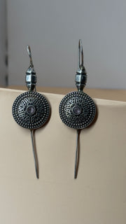 Dhara Long Oxidised Earrings - Eksundar
