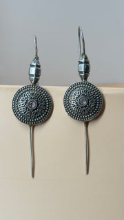 Dhara Long Oxidised Earrings - Eksundar