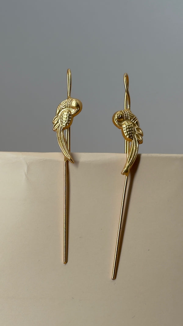 Mayura Bird Long Earrings - Eksundar