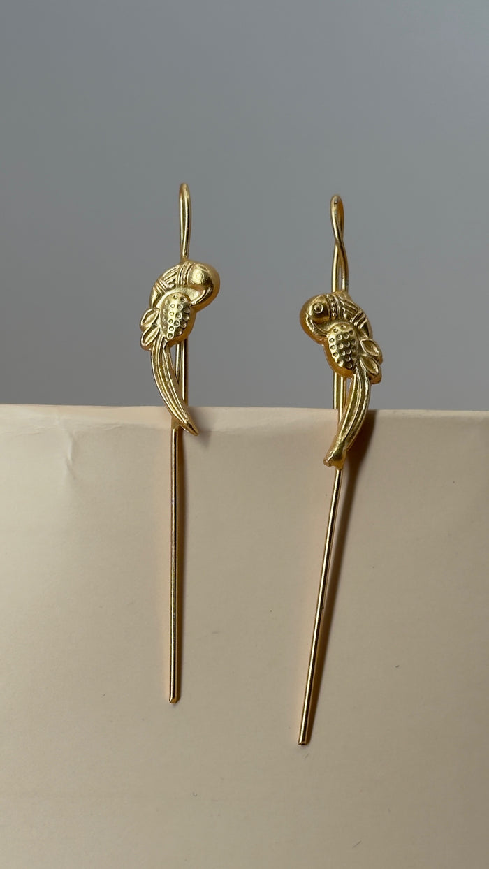 Mayura Bird Long Earrings - Eksundar