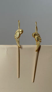 Mayura Bird Long Earrings - Eksundar