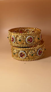Rajwadi Meenakari Bangle Pair - Eksundar
